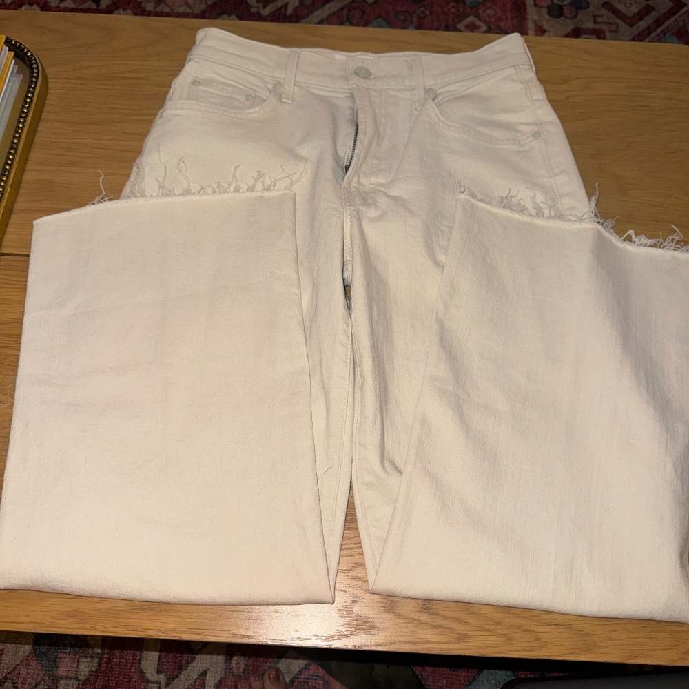 MOTHER Mid Rise Maven Ankle Fray Jeans, Act Natural